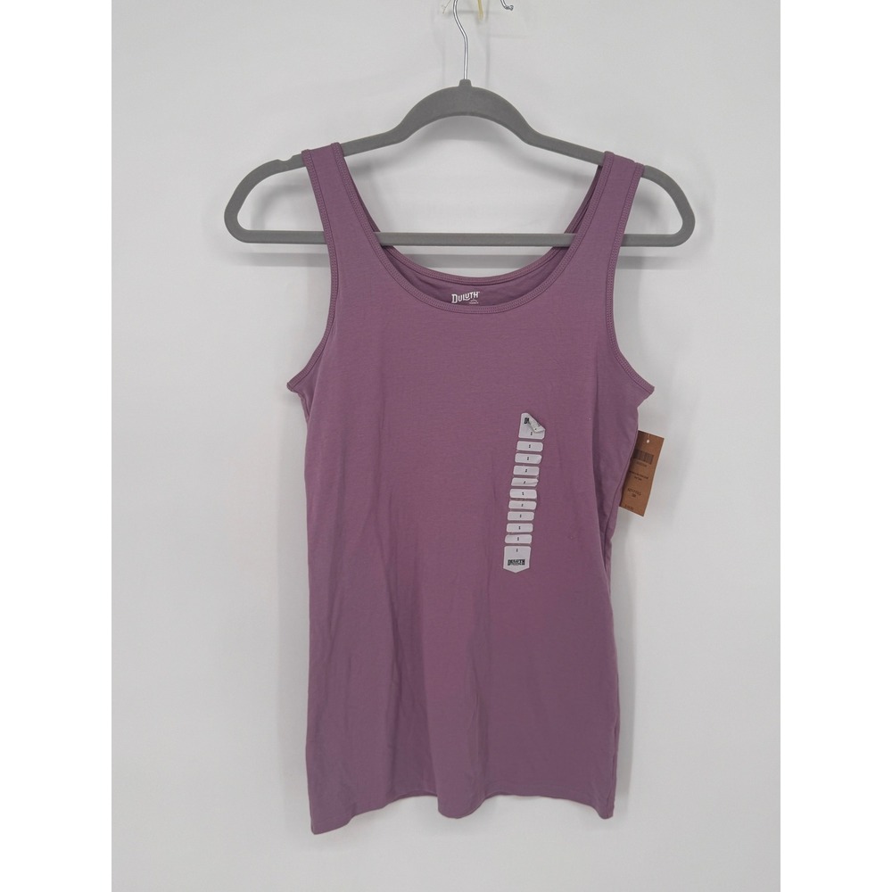 Duluth Trading Co Tank Women S Purple NWT No-Yank Shelf Bra Cotton Stretch Top